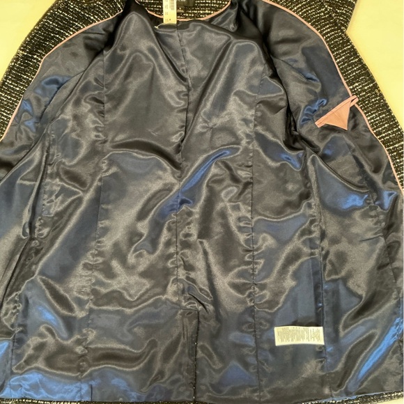 NWT J. Crew Tweed Lurex Lady Day Coat Braided Trim in Black and White Size 6 - Picture 11 of 15